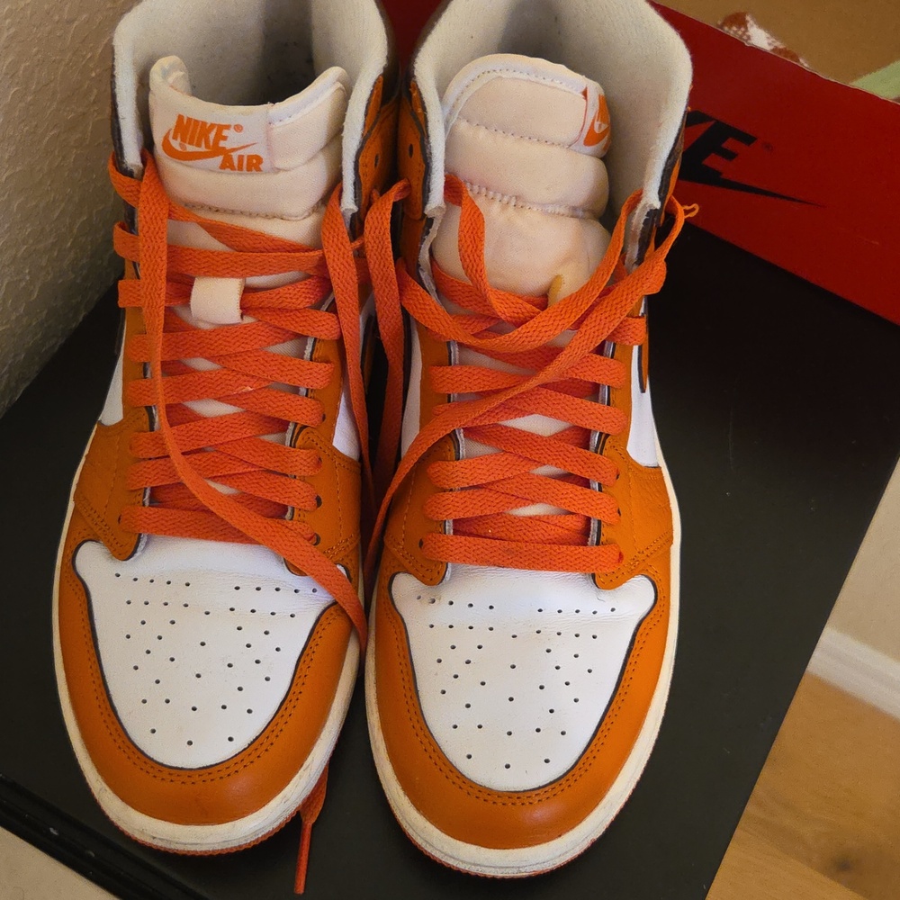 Nike Orange White High-Top Basketball Sneakers